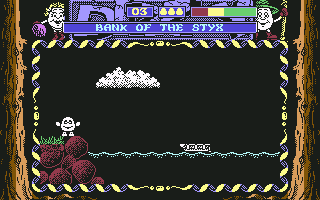 Dizzy: Prince of the Yolkfolk (Commodore 64) screenshot: River bank.