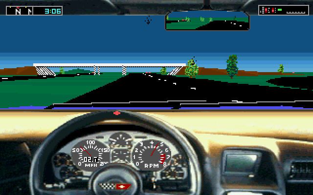 Test Drive III: The Passion (DOS) screenshot: On the interstate