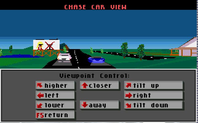 Test Drive III: The Passion (DOS) screenshot: Chase car view