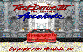 Test Drive III: The Passion (DOS) screenshot: Title Screen (EGA)