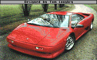 Test Drive III: The Passion (DOS) screenshot: Lamborghini Diablo (EGA)