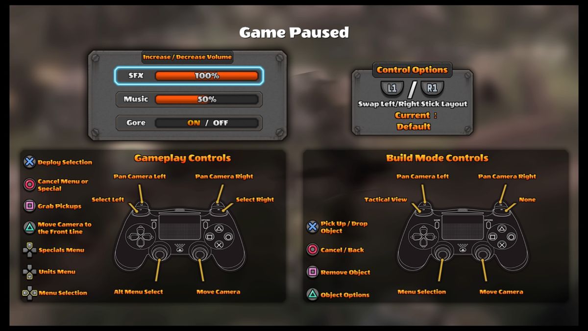 Guns Up! (PlayStation 4) screenshot: Gameplay controls