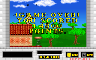 Skunny: Save Our Pizzas! (DOS) screenshot: Game over!