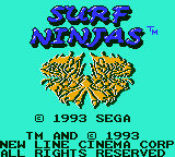 Surf Ninjas (Game Gear) screenshot: Primary title screen