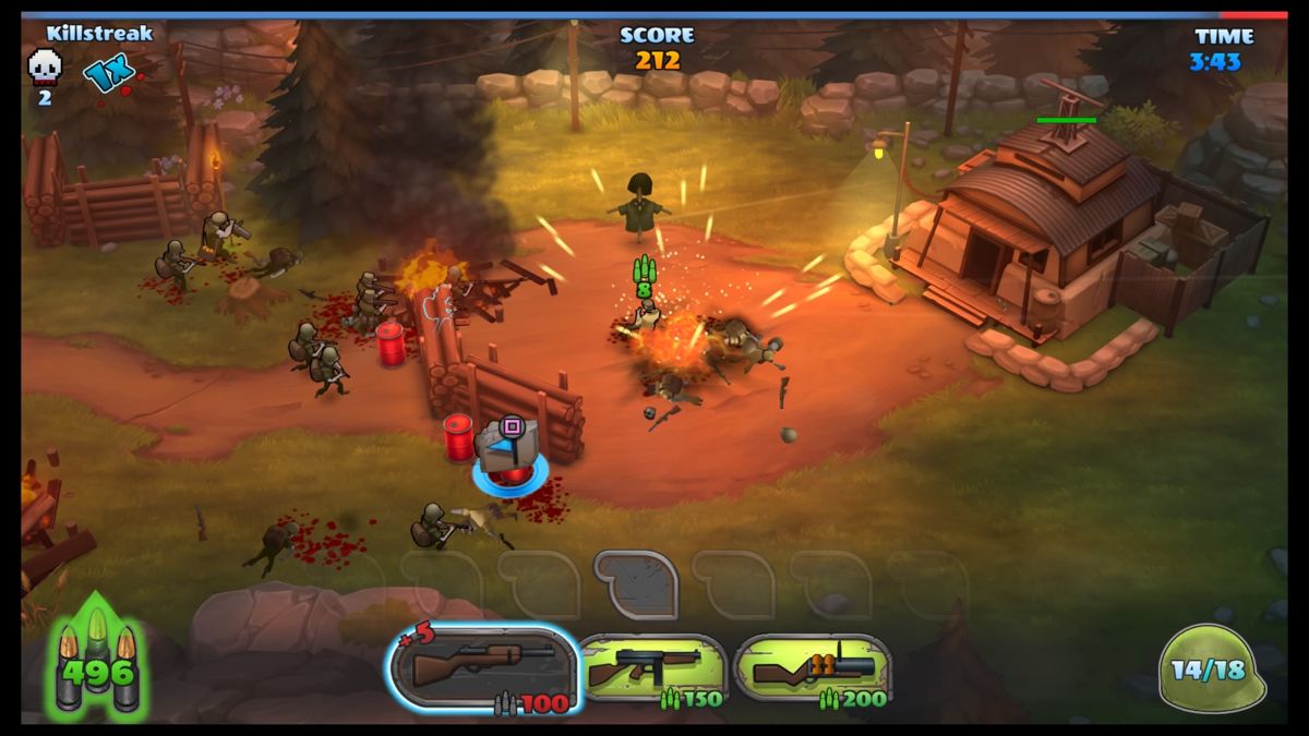 Guns Up! (PlayStation 4) screenshot: Enemy base is overrun