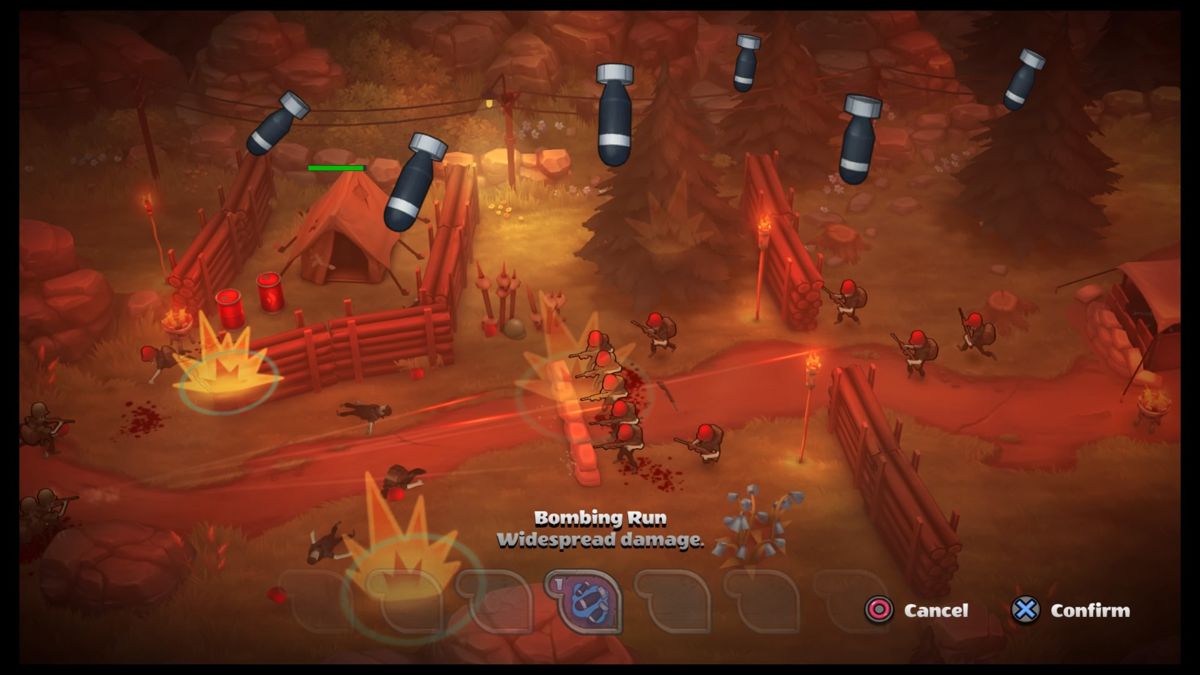 Guns Up! (PlayStation 4) screenshot: Selecting the area for carpet bombing