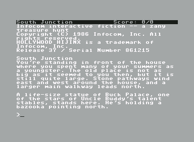 Hollywood Hijinx (Commodore 64) screenshot: Starting location