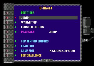 Make My Video: Kris Kross (SEGA CD) screenshot: U-Direct menu screen