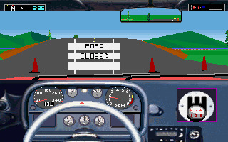 Test Drive III: The Passion (DOS) screenshot: Looks like a shortcut - or certain crash