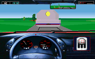 Test Drive III: The Passion (DOS) screenshot: Whoa! Looks like I took a wrong turn somewhere