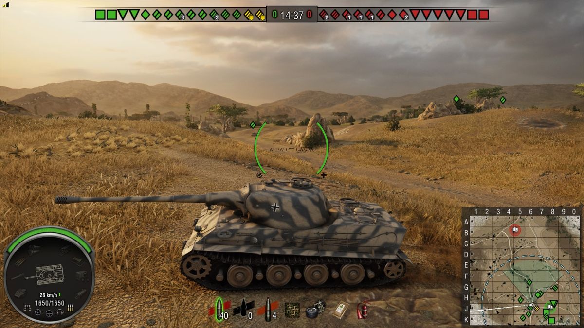 World of Tanks: 12000 Gold Pack (PlayStation 4) screenshot: Side view of Löwe premium tank