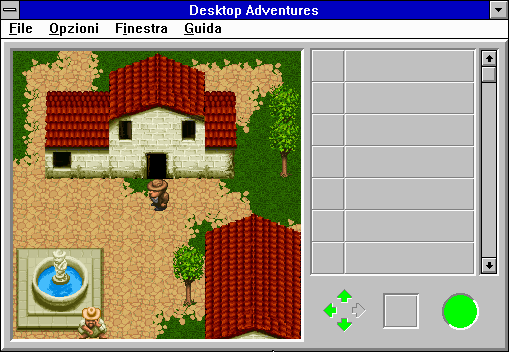 Indiana Jones and his Desktop Adventures (Windows 3.x) screenshot: Starting the game outside a charming little villa