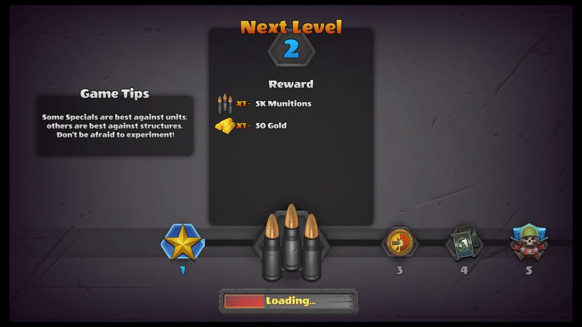 Guns Up! (PlayStation 4) screenshot: Loading screen displays random tips