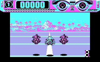 Space Racer (DOS) screenshot: On your marks, get set ...