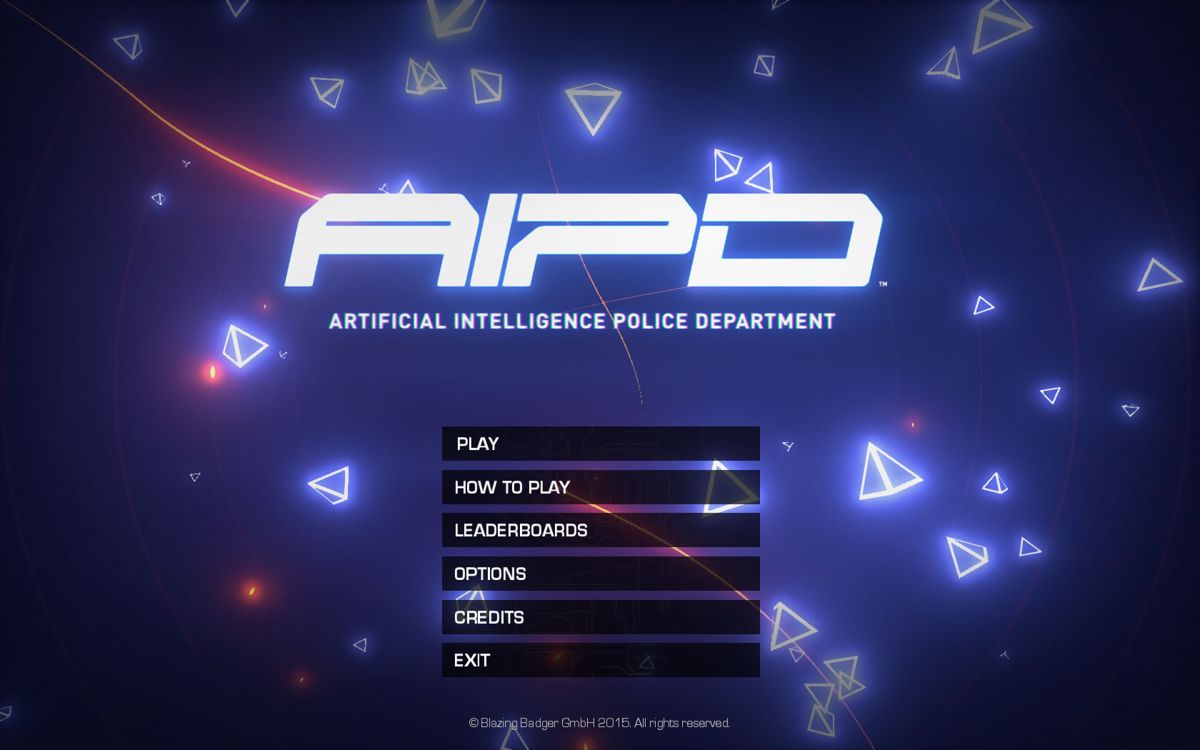 AIPD: Artificial Intelligence Police Department (Windows) screenshot: Main menu