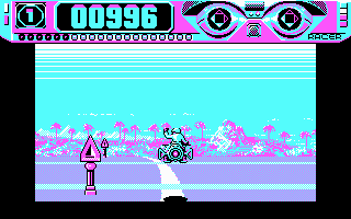 Space Racer (DOS) screenshot: Take that!