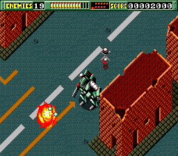 Final Zone (Genesis) screenshot: Green Scorpion tank is now destroyed