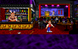 Bud Tucker in Double Trouble (DOS) screenshot: Strip club