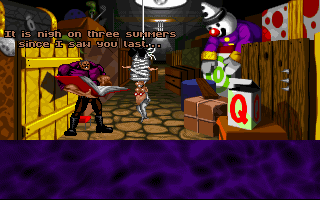 Bud Tucker in Double Trouble (DOS) screenshot: Kidnapped professor