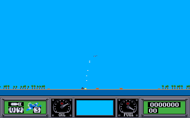 Wings of Fury (Amiga) screenshot: Another bombing run!