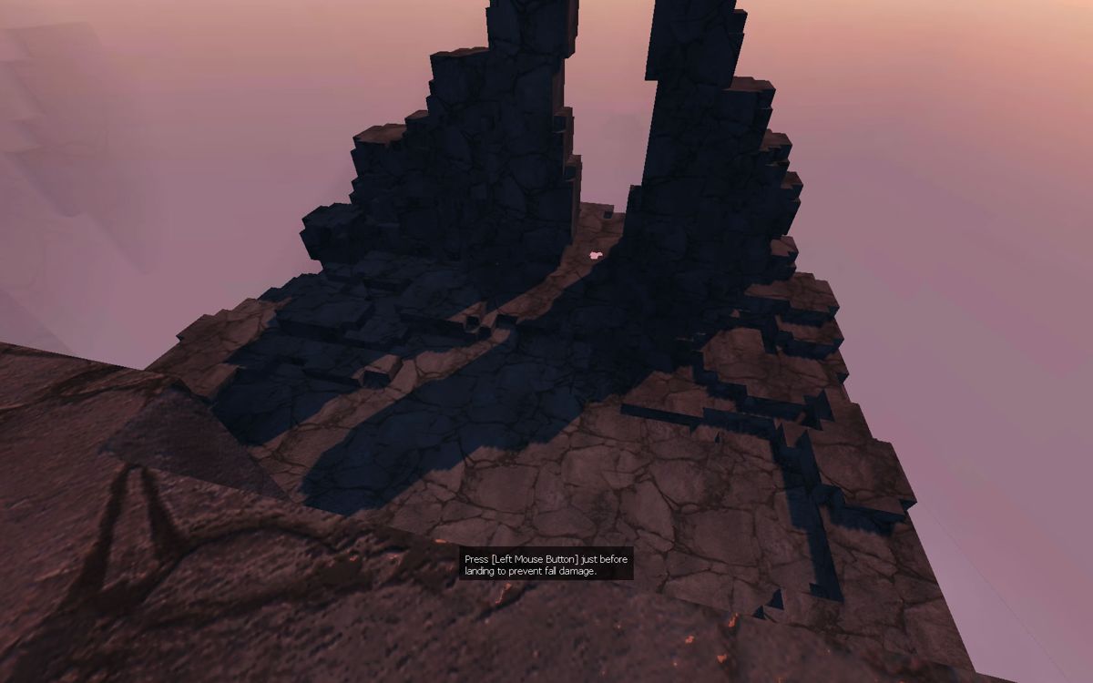 Lemma (Windows) screenshot: These types of heights are no problem at all if you manage to time the roll correctly.