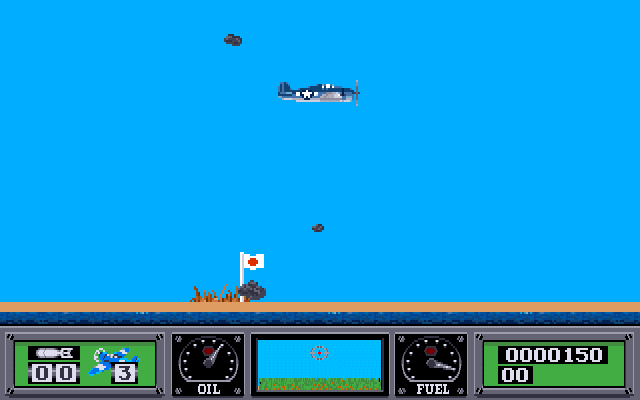 Wings of Fury (Amiga) screenshot: Inspecting damage