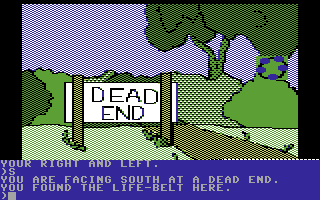 Death in the Caribbean (Commodore 64) screenshot: Dead end.