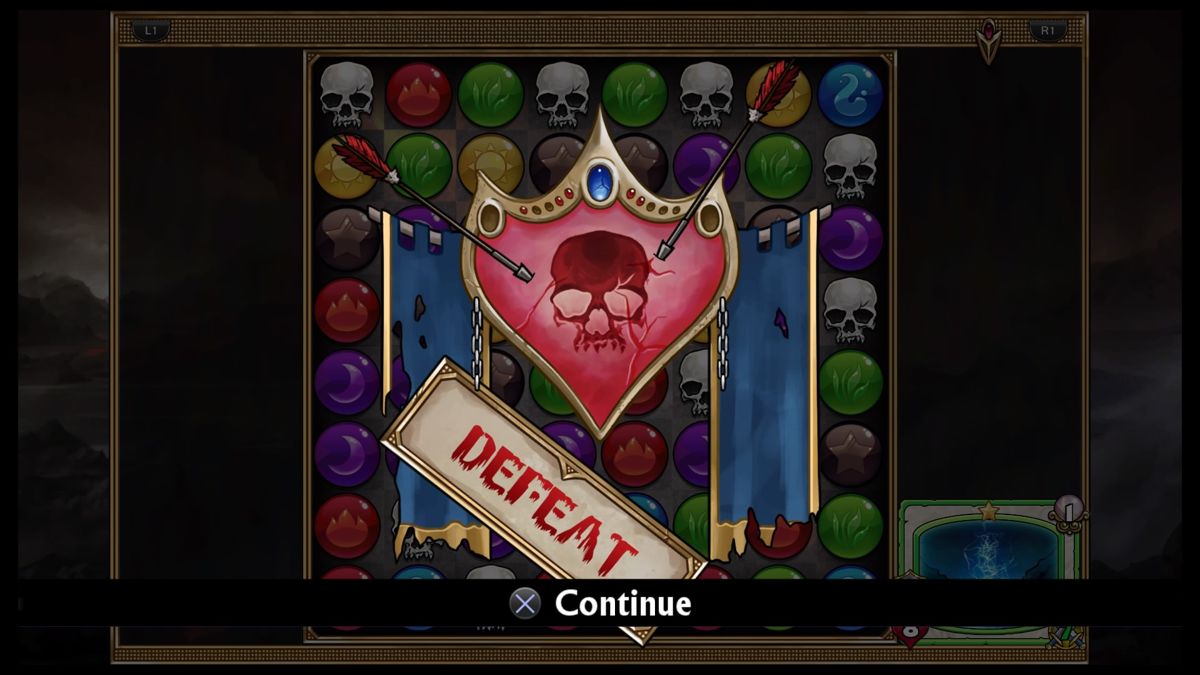 Gems of War (PlayStation 4) screenshot: Defeated by the last enemy