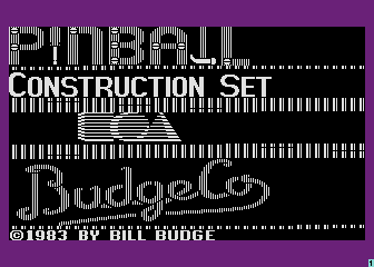 Pinball Construction Set (Atari 8-bit) screenshot: Title screen