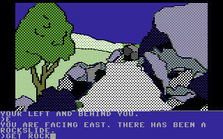 Death in the Caribbean (Commodore 64) screenshot: Rockslide.