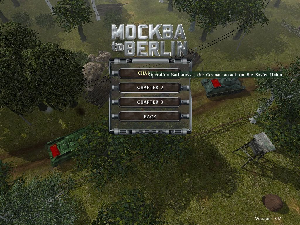 Moscow to Berlin: Red Siege (Windows) screenshot: Scenario mode allows the player to replay previously completed missions. This is Campaign mode, it consists of three chapters and many missions