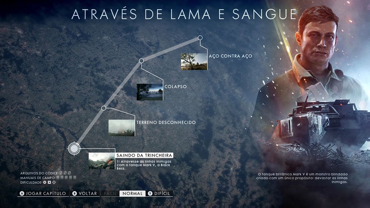 Battlefield 1 (Xbox One) screenshot: Mission 1 - Cambrai's Tanks Battle