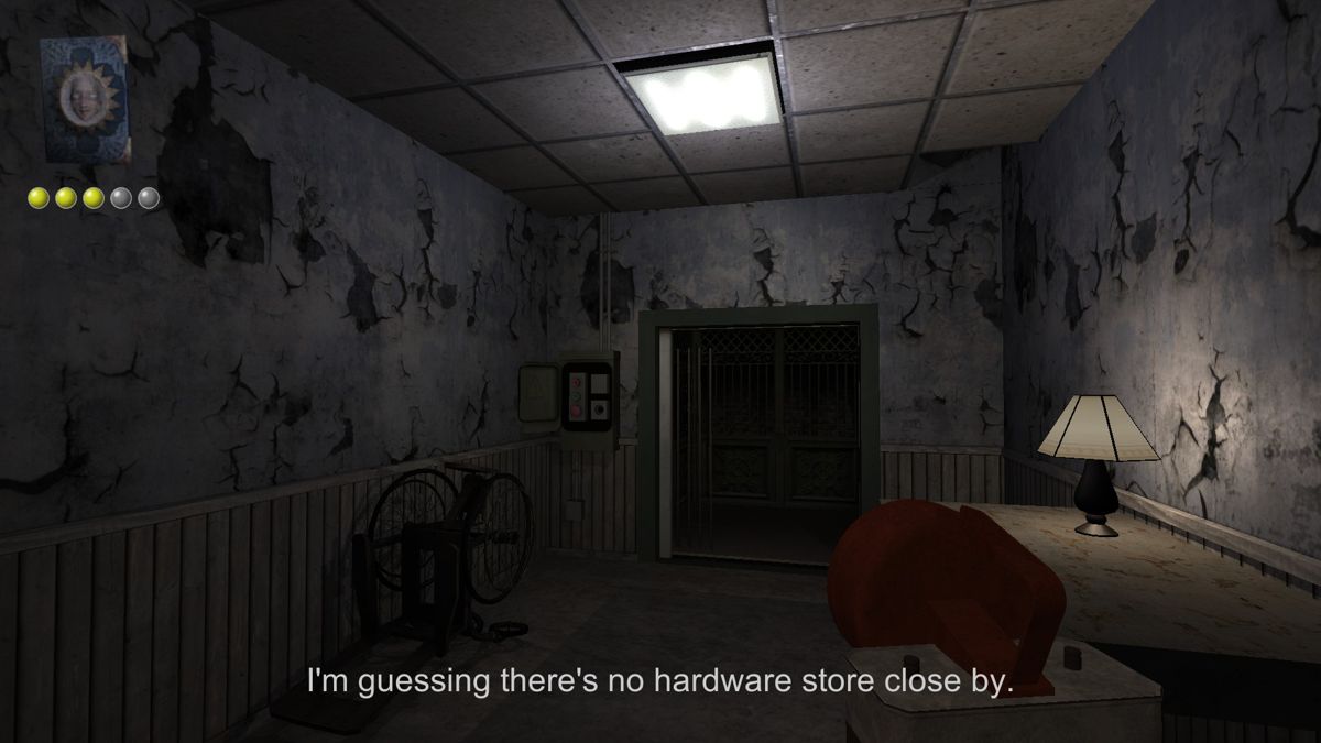 The Hat Man: Shadow Ward (Windows) screenshot: The elevator is broken, I need to fix it.