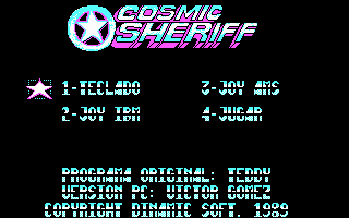 Cosmic Sheriff (DOS) screenshot: Main Menu