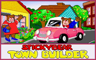 Stickybear: Town Builder (DOS) screenshot: Title screen