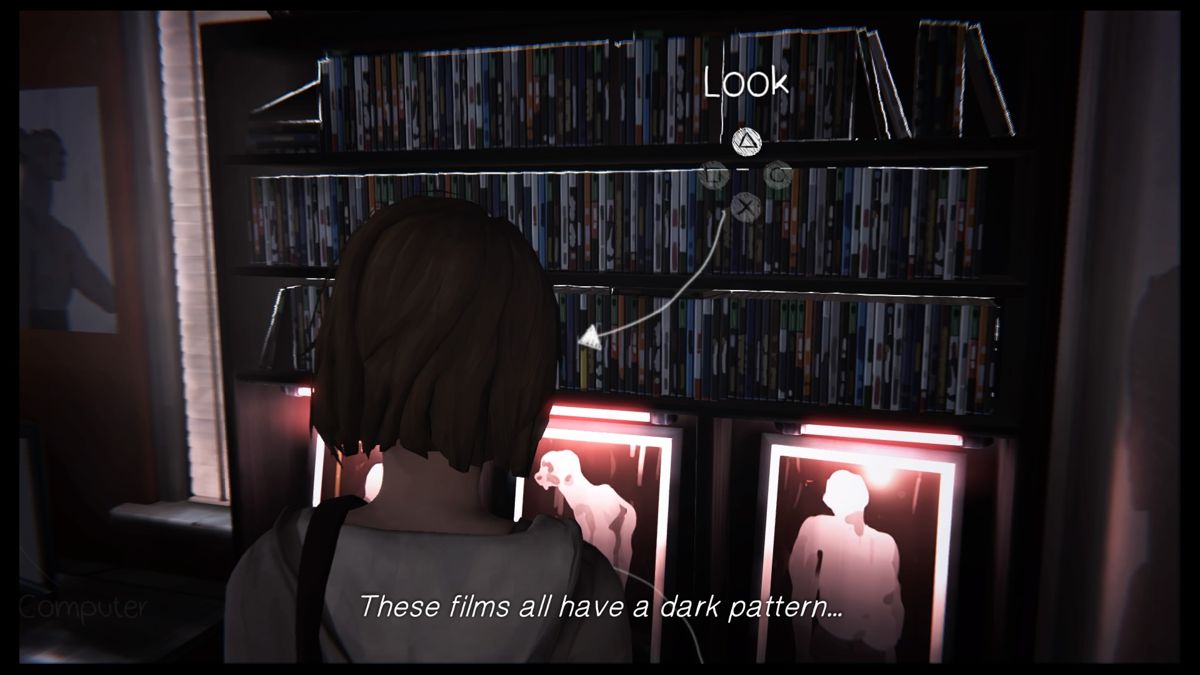 Life Is Strange: Episode 4 - Dark Room (PlayStation 4) screenshot: Looking for clues in Nathan's dorm room