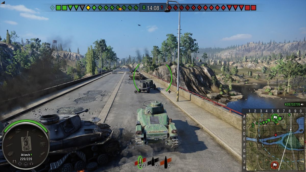 World of Tanks (PlayStation 4) screenshot: Version 1.24 - Mini-maps in the game also feature new realistic map representation
