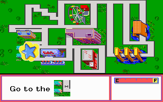 Stickybear: Town Builder (DOS) screenshot: Found the map location!