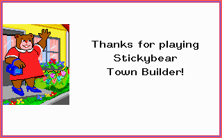 Stickybear: Town Builder (DOS) screenshot: That's it for this game.