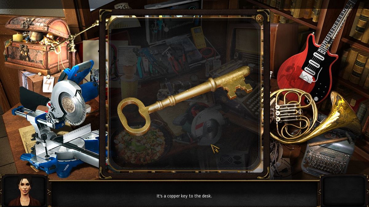 Art of Murder: Deadly Secrets (Windows) screenshot: This key should let me open the desk drawer