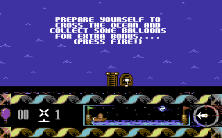Bobix (Commodore 64) screenshot: About to travel to the next island