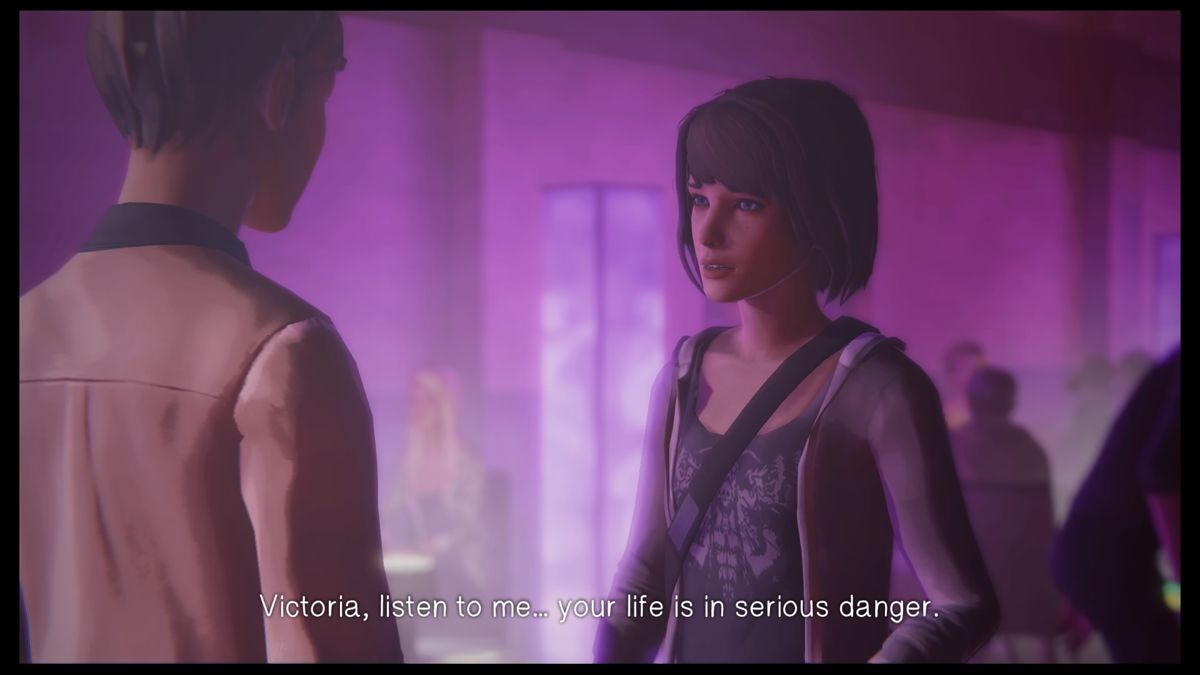 Life Is Strange: Episode 4 - Dark Room (PlayStation 4) screenshot: Warning Victoria about Nathan