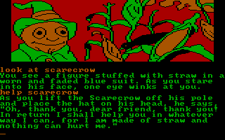 The Wizard of Oz (DOS) screenshot: The scarecrow joins us.