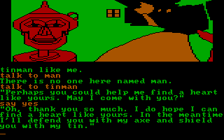 The Wizard of Oz (DOS) screenshot: The tinman joins us, too.