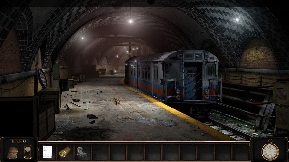 Art of Murder: Deadly Secrets (Windows) screenshot: Following the killer through an old subway tunnel