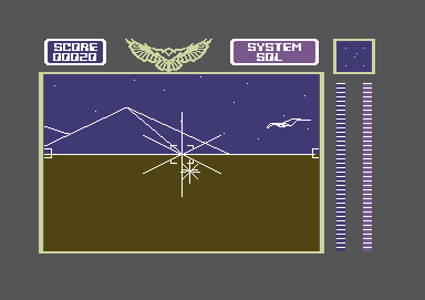 Stellar 7 (Commodore 64) screenshot: I shot the enemy