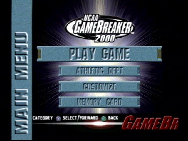 NCAA GameBreaker 2000 (PlayStation) screenshot: Main menu