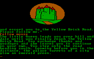 The Wizard of Oz (DOS) screenshot: Finally, the city is in view.