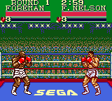 George Foreman's KO Boxing (Game Gear) screenshot: The first match starts.
