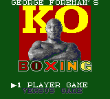 George Foreman's KO Boxing (Game Gear) screenshot: Title screen